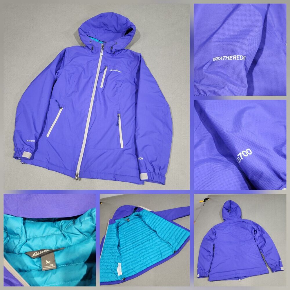 Eddie Bauer Womens XS Weatheredge EB700 Hooded Waterproof Down Puffer Jacket